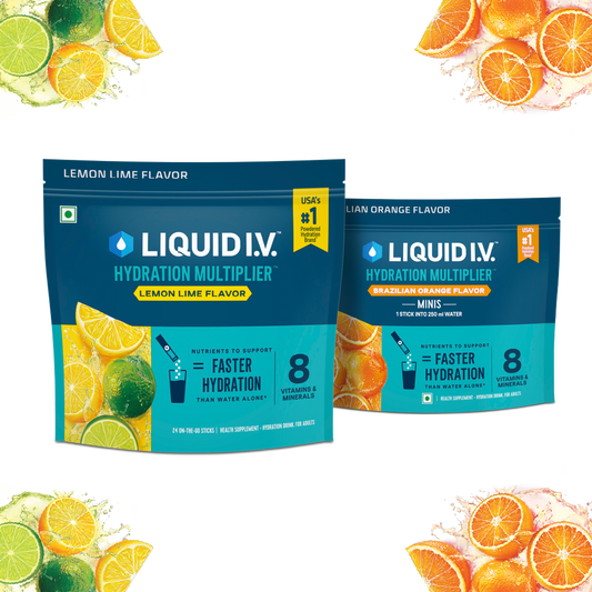 Liquid IV 2 Flavour Bundle (Lemon Lime & Brazilian Orange Minis)