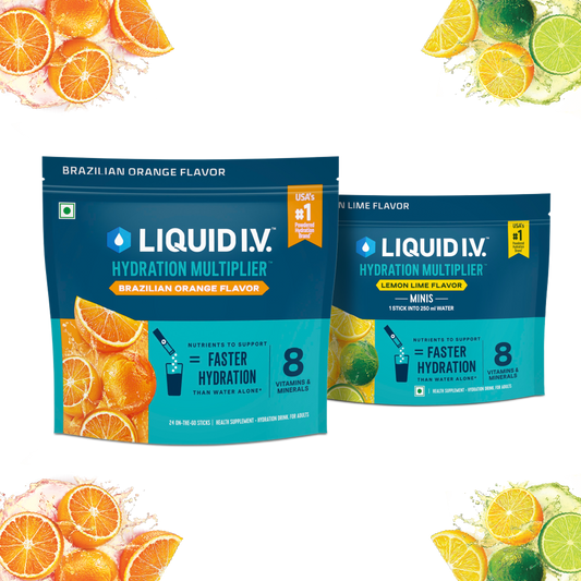 Liquid IV 2 Flavour Bundle (Brazilian Orange & Lemon Lime Minis)