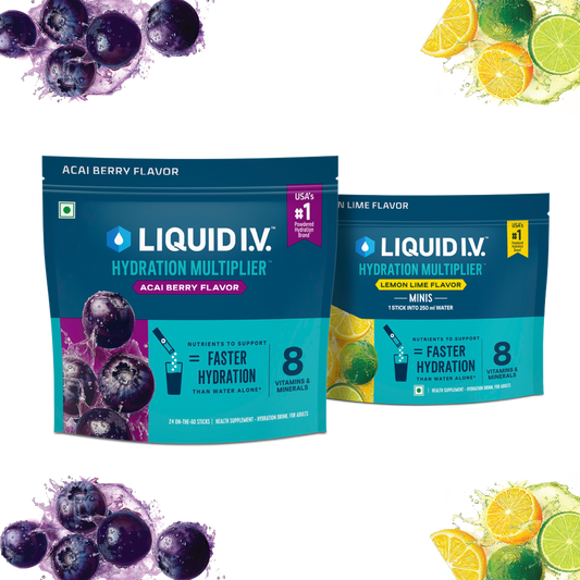Liquid IV 2 Flavour Bundle (Acai Berry & Lemon Lime Minis)