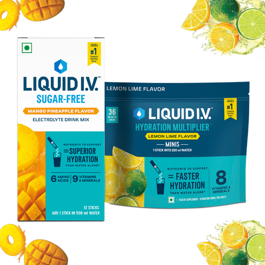 Liquid IV 2 Flavour Bundle (Mango Pineapple & Lemon Lime Minis)