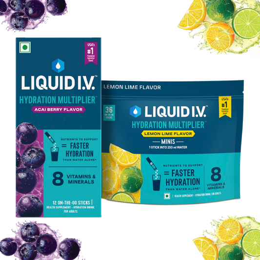Liquid IV 2 Flavour Bundle (Acai Berry & Lemon Lime Minis)