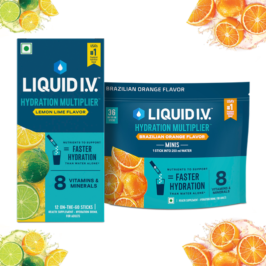 Liquid IV 2 Flavour Bundle (Lemon Lime & Brazilian Orange Minis)