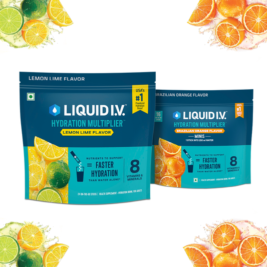 Liquid IV 2 Flavour Bundle (Lemon Lime & Brazilian Orange Minis)
