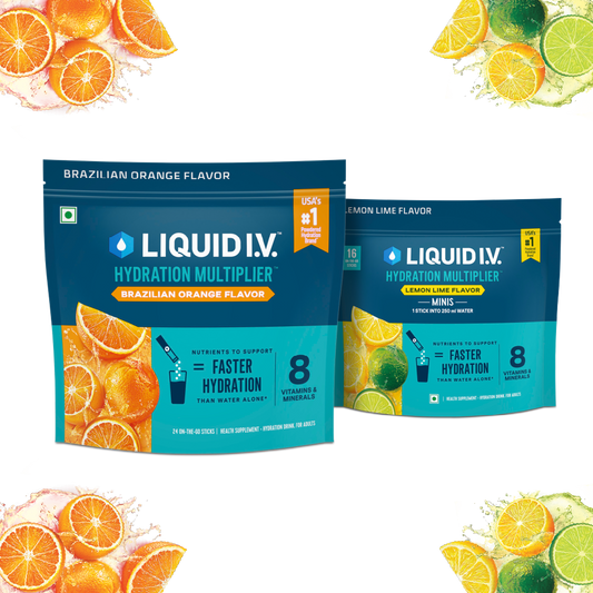 Liquid IV 2 Flavour Bundle (Brazilian Orange & Lemon Lime Minis)