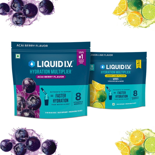 Liquid IV 2 Flavour Bundle (Acai Berry & Lemon Lime Minis)