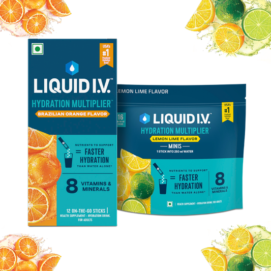 Liquid IV 2 Flavour Bundle (Brazilian Orange & Lemon Lime Minis)