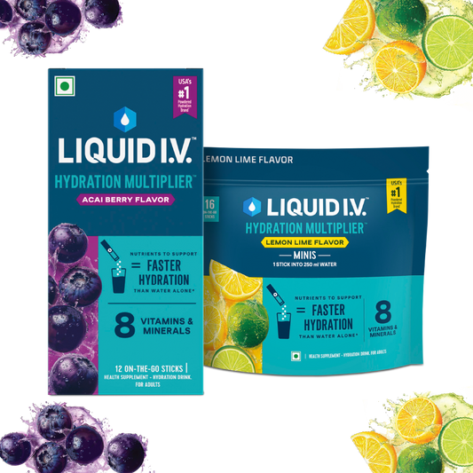 Liquid IV 2 Flavour Bundle (Acai Berry & Lemon Lime Minis)