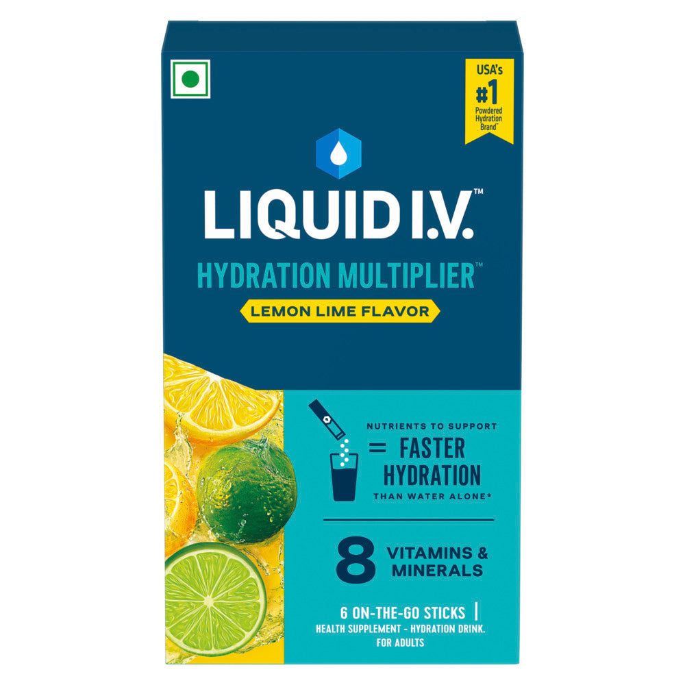 Liquid I.V.™ Hydration Multiplier™ - Lemon Lime|6 Sticks = 3 LTRS| Hydration Drink Mix 16g