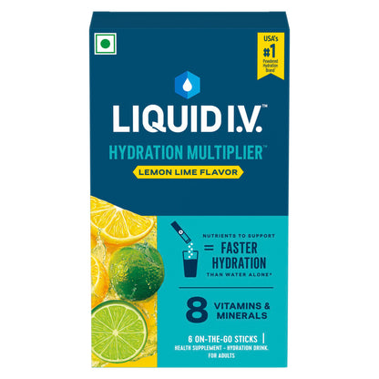 Liquid I.V.™ Hydration Multiplier™ - Lemon Lime|6 Sticks = 3 LTRS| Hydration Drink Mix 16g