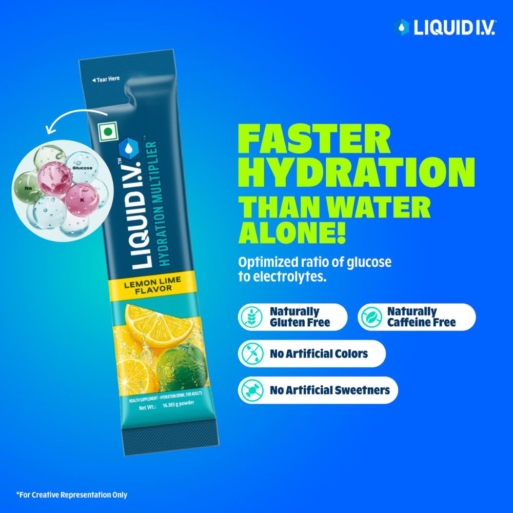 Liquid I.V.™ Hydration Multiplier™ - Lemon Lime|6 Sticks = 3 LTRS| Hydration Drink Mix 16g