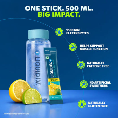 Liquid I.V.™ Hydration Multiplier™ - Lemon Lime|6 Sticks = 3 LTRS| Hydration Drink Mix 16g