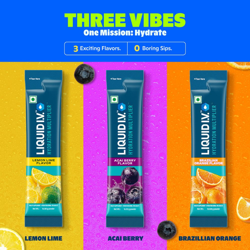 Liquid I.V.™ Hydration Multiplier™ - Lemon Lime|6 Sticks = 3 LTRS| Hydration Drink Mix 16g