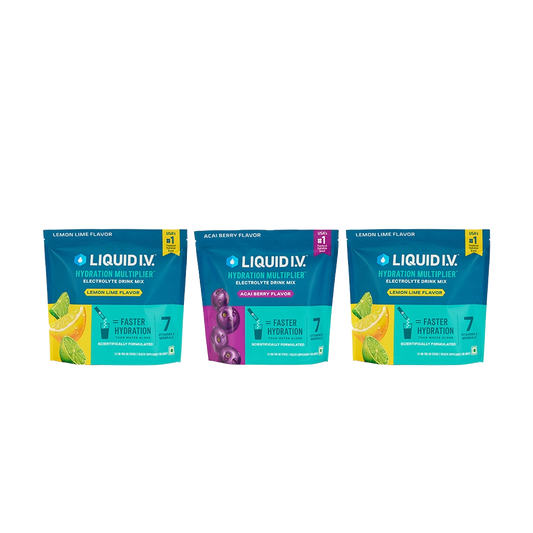 Liquid IV 3 Flavour Bundle (Lemon Lime, Acai Berry and Lemon Lime)
