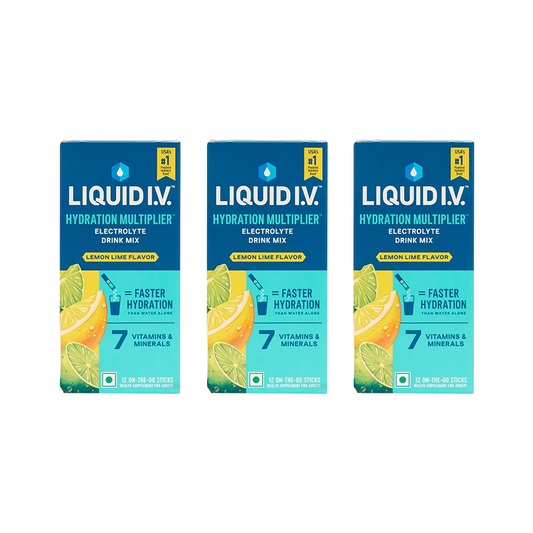 Liquid IV (Pack of 12) 3 Flavour Bundle (Lemon Lime)
