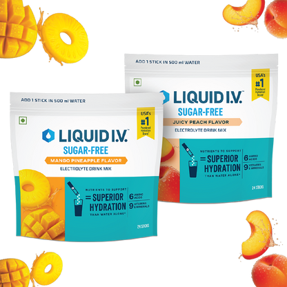 Liquid IV Bundle of 2 (Mango Pineapple & Juicy Peach)