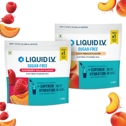 Liquid IV Bundle of 2 (Juicy Peach & Raspberry Melon)