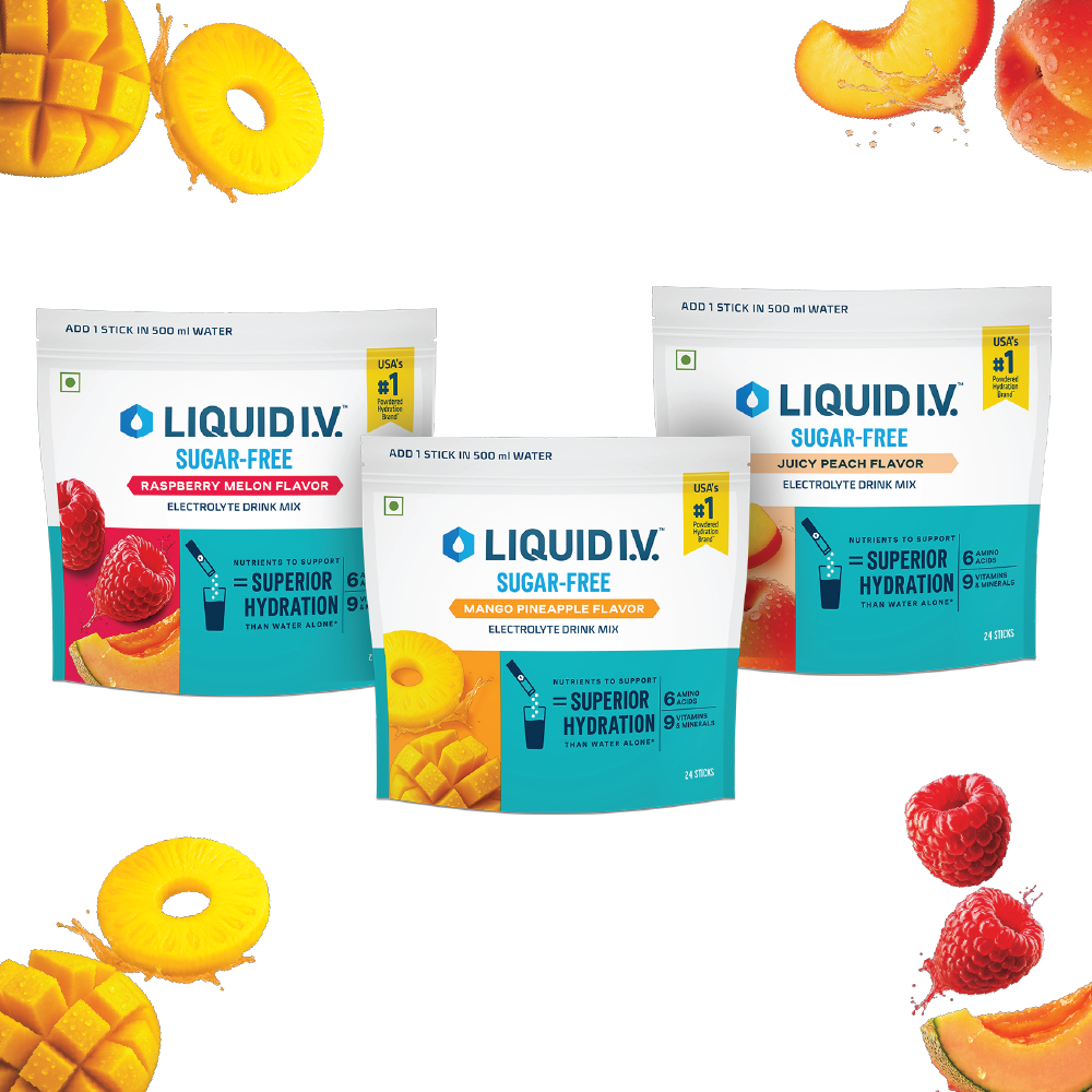 Liquid IV Bundle of 3 (Mango Pineapple, Juicy Peach & Raspberry Melon)