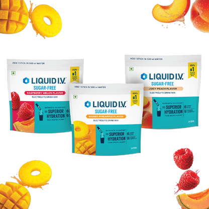 Liquid IV Bundle of 3 (Mango Pineapple, Juicy Peach & Raspberry Melon)