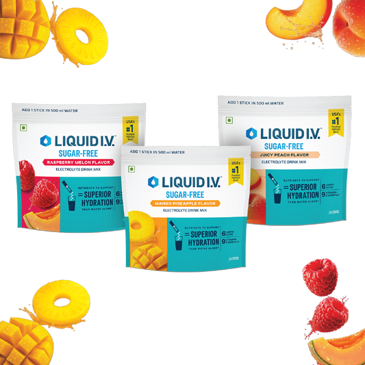 Liquid IV Bundle of 3 (Mango Pineapple, Juicy Peach & Raspberry Melon)