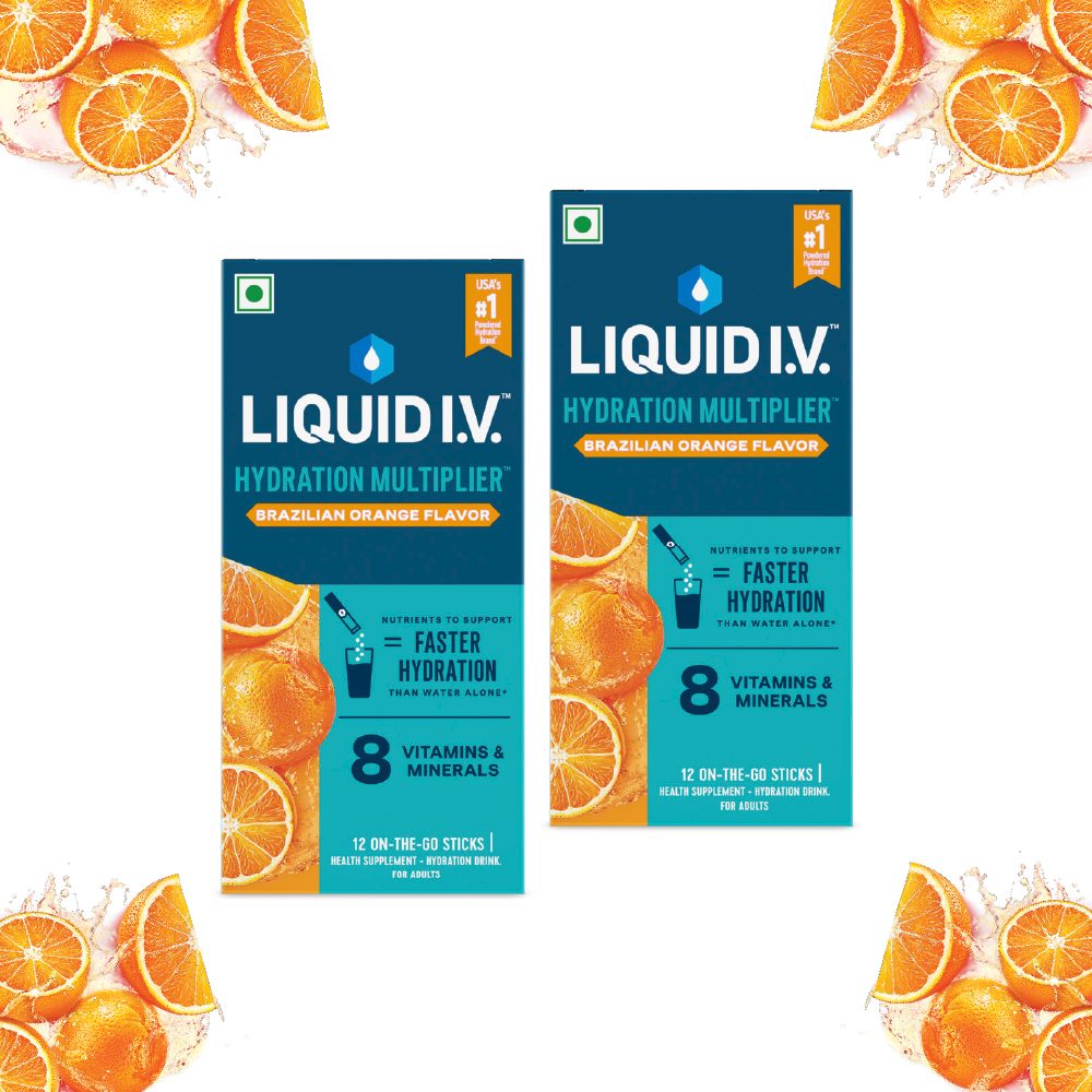 Liquid IV (Pack of 12) 2 Flavour Bundle (Brazilian Orange)