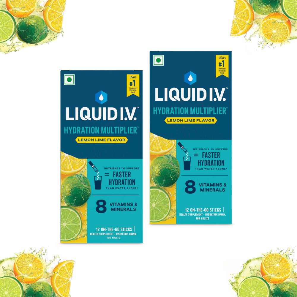 Liquid IV (Pack of 12) 2 Flavour Bundle (Lemon Lime)
