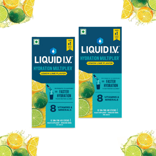 Liquid IV (Pack of 12) 2 Flavour Bundle (Lemon Lime)
