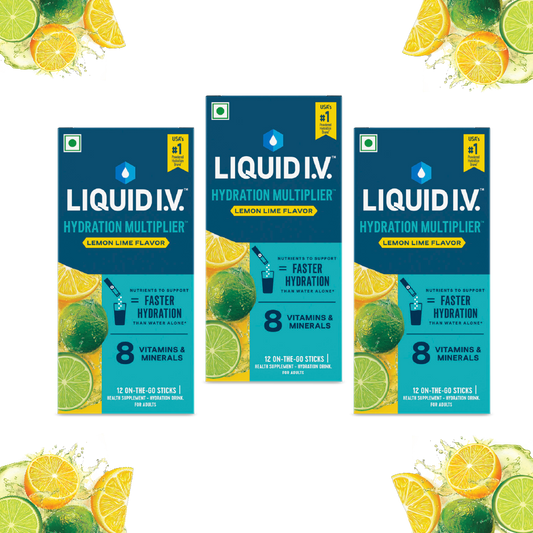 Liquid IV (Pack of 12) 3 Flavour Bundle (Lemon Lime)