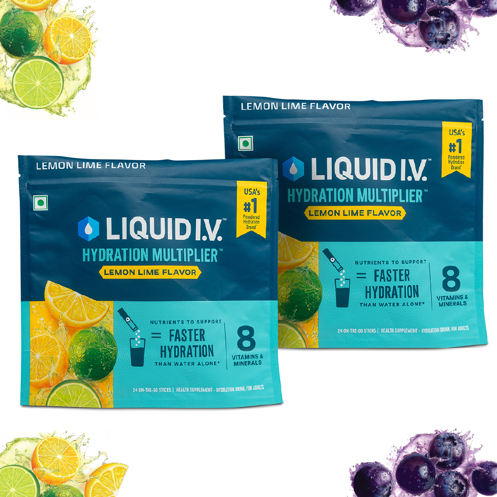 Liquid IV (Pack of 24) 2 Flavour Bundle (Lemon Lime)