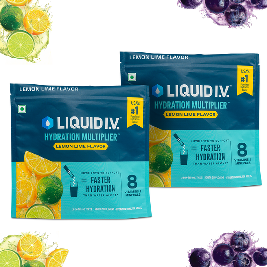 Liquid IV (Pack of 24) 2 Flavour Bundle (Lemon Lime)