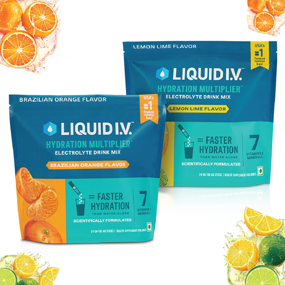 Lemon Raspberry Liquid Iv Liquid IV 2 Flavour Bundle (Lemon Lime and Brazilian Orange)