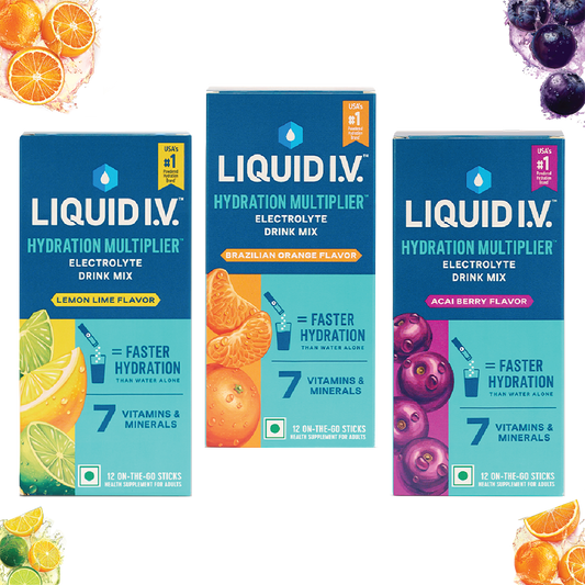 Liquid IV 3 Flavour Bundle (Lemon Lime, Brazilian Orange and Acai Berry)