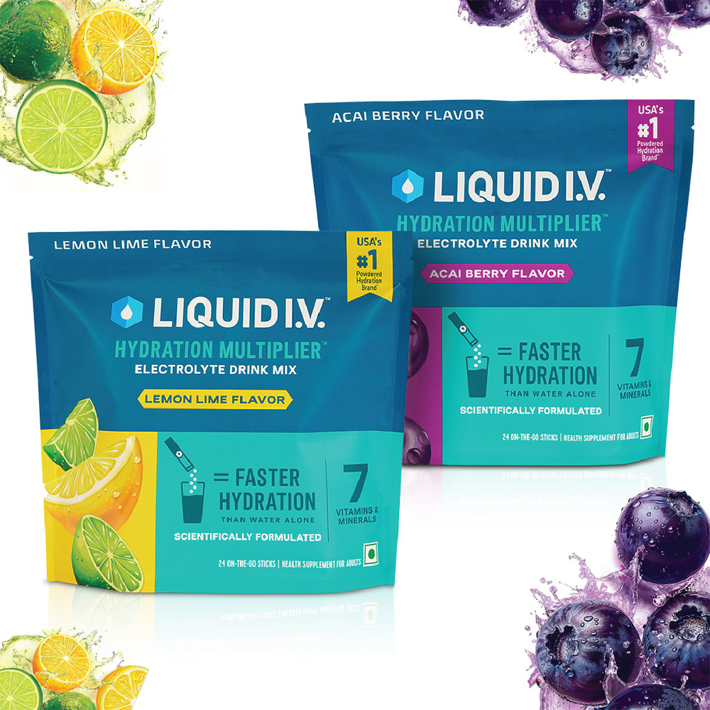 Liquid IV 2 Flavour Bundle (Lemon Lime and Acai Berry)