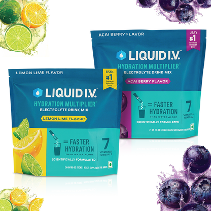Liquid IV 2 Flavour Bundle (Lemon Lime and Acai Berry)