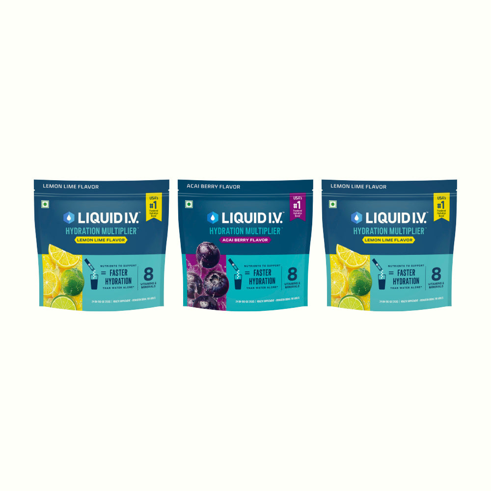 Liquid IV Bundle of 3 (Lemon Lime, Acai Berry and Lemon Lime)
